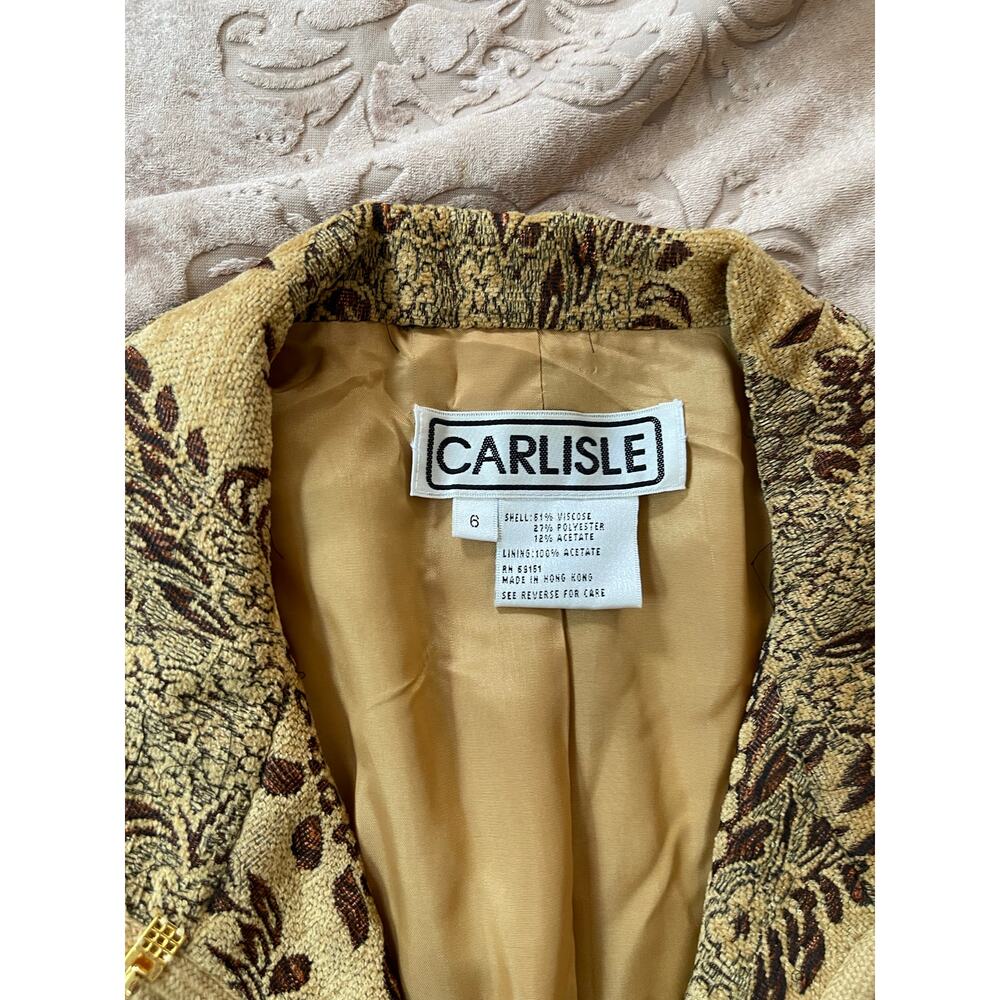 Vintage 90s‎ Carlisle Velvet Brocade Jacquard Jacket Upholstery 6 - Picture 5 of 6